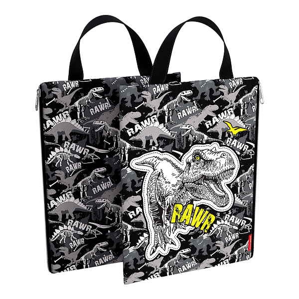 Папка для тетрадей А4 с ручками вертикал. ErichKrause® Dinosaur Park, на молнии