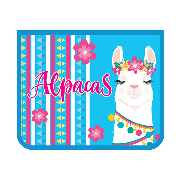 Папка для тетрадей А5 молния сверху "Лама в цветах" конгрев