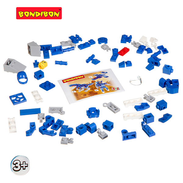 Конструктор-мини BONDIBON, 3в1- динозавр, РАС 15,5х23 см, 6 видов,  арт.M7611.