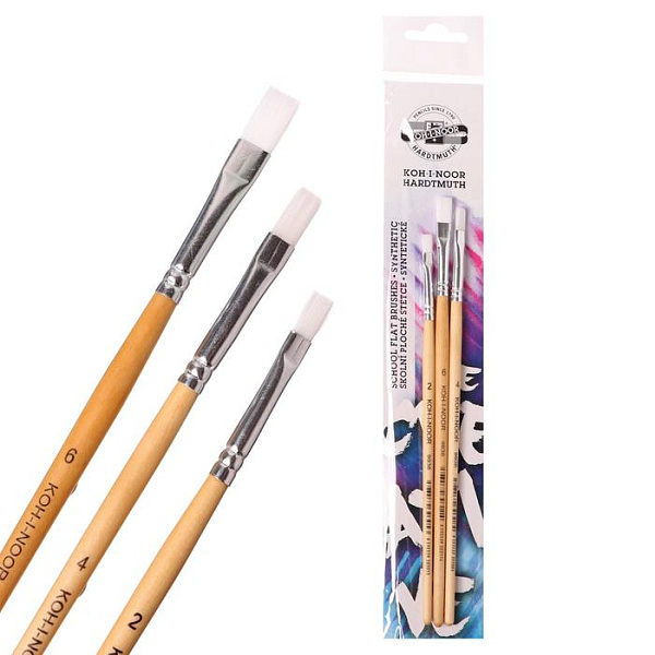 Набор кистей 3 шт. "KOH-I-NOОR " (№2,4,6 синтетика, плоские) блистер