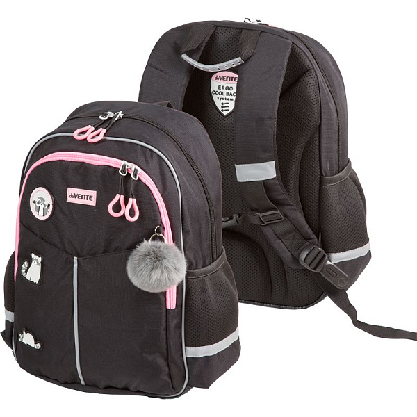 Рюкзак "deVENTE. Lifestyle. Pedro Raccoon" школьный 37x28x16 см (16 л) 500 г, плотный износостойкий полиэстер с водоотталкивающей пропиткой и rip-stop, 2 отделения на молнии, одно с уплотненным отделением для ноутбука до 15 дюймов и книг и карманом д