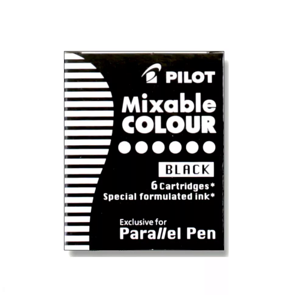 Картриджи 6 шт. для каллиграфических ручек Pilot  Parallel Pen, цвет чернил черный