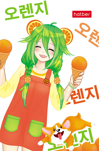 Блокнот А7 48 л. кл. на клею "Девочки-апельсинки" 65х100мм 3-х цв. блок клетка Обл. мел.бумага ламинация 