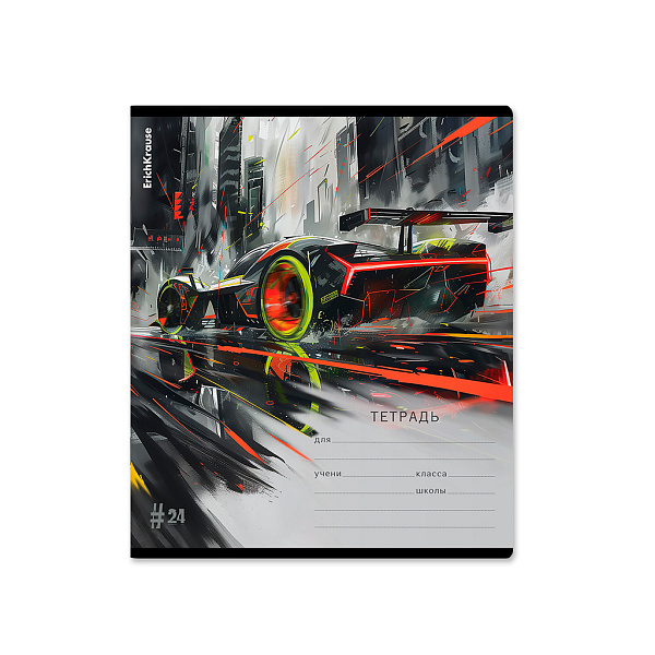 Тетрадь 24 л. кл. "Adrenaline Speed" ErichKrause (в плёнке по 10 шт.)_MIX-PACK