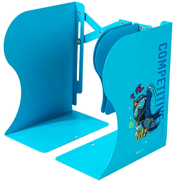 Подставка для книг Deli  220х114х480мм синий (ограничитель)