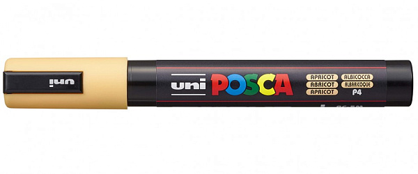 Маркер акрил. POSCA PC-5M абрикосовый, 1.8 - 2.5 мм, пулевидный наконечник