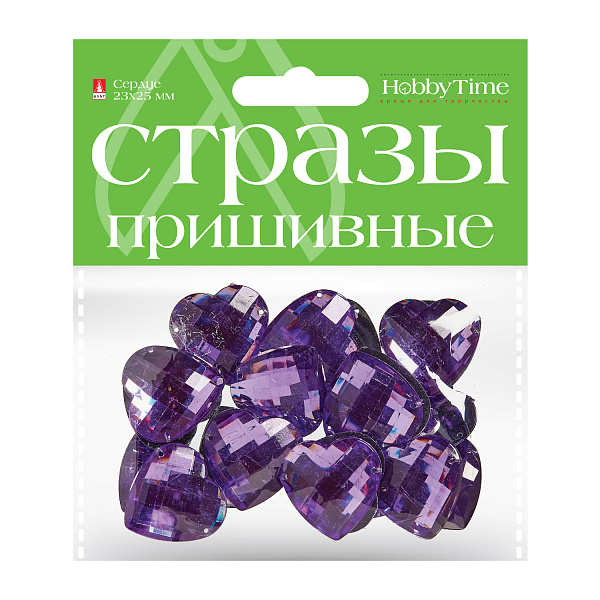 Стразы пришивные "СЕРДЦЕ", 23х25 мм, 5 цв.
