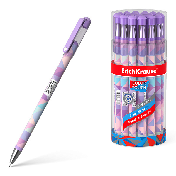 Ручка гелевая ErichKrause® ColorTouch® Magic Rhombs СИНЯЯ, 