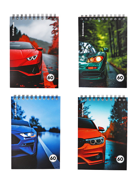 Блокнот А6 60 листов в клетку на спирали ErichKrause Rain Drive, MIX-PACK