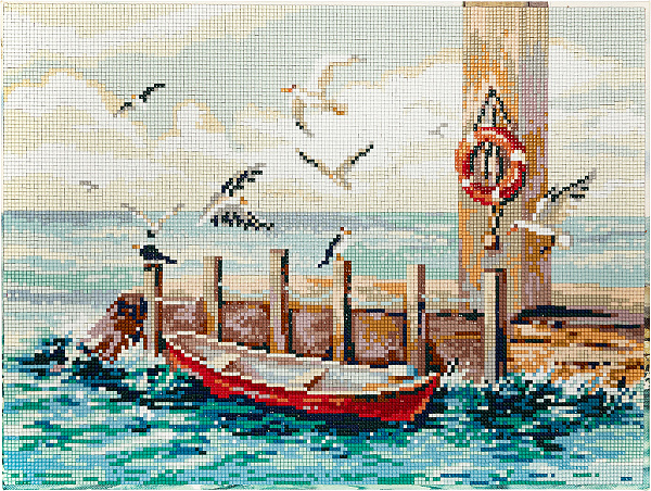 Алмазная мозаика 30*40 "ФРЕЯ" "Морской прибой" на подрамнике 