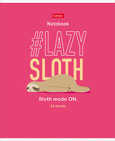 Тетрадь 24 листа в линию "Ленивые хвостики" 65г/кв.м мат ламин,тиснение, скругленные углы, микс 5 вид