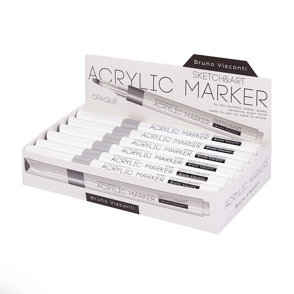 Маркер акриловый "SKETCH&ART" СЕРЕБРЯНЫЙ 