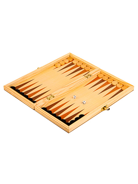 Шахматы, шашки, нарды "Рыжий кот" 24х12х3 см, 3в1 ДЕРЕВО ЛАКиров,фигуры-дерево (в коробке) 