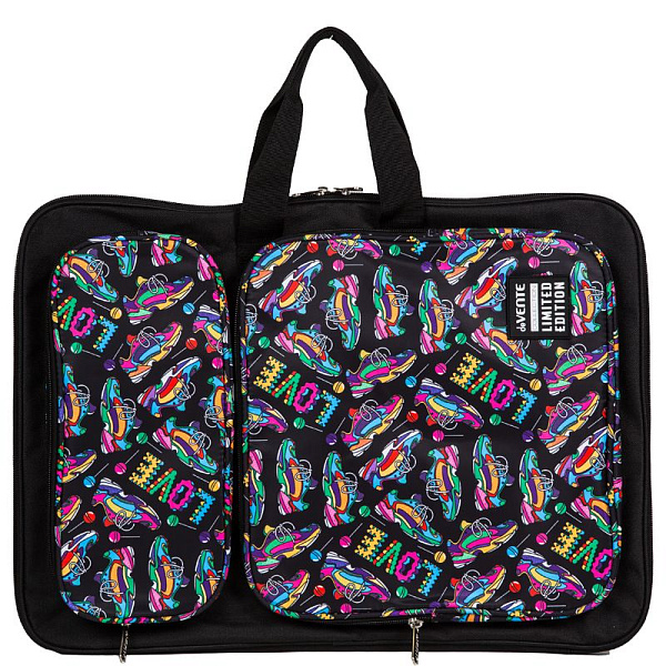 Сумка-рюкзак для рисования "deVENTE. Limited Edition. Sneakers" А3+ (36x50x2 см) 500 г, текстильная, с подкладом, 1 отд. на молнии, 2 передних кармана на молнии, с 2-мя ручками и регулируемыми уплотненными лямками, внутри большой карман и резинки для