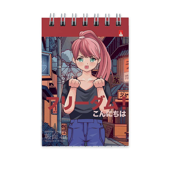Блокнот А7 40 л. на гребне "ANIME.FREEDOM" 