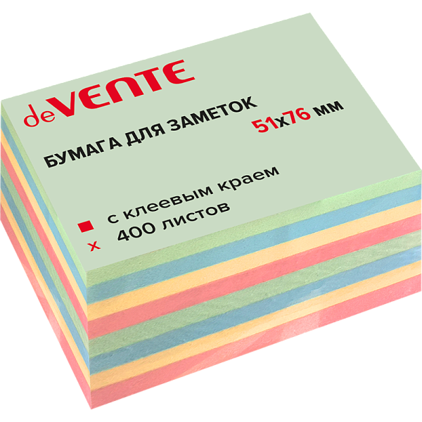 Бумага на л/п  51*76 400л. "deVENTE" офсет 75 г/м², 4 пастельных цвета, 8 слоев