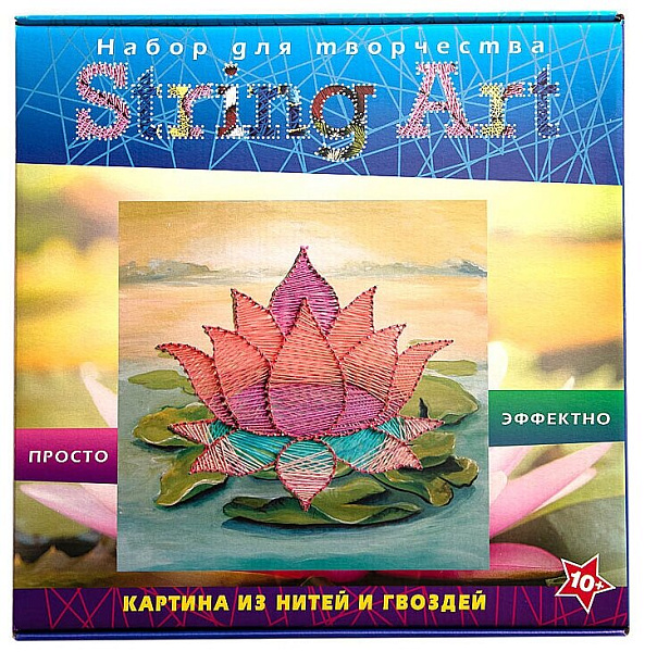 Картина в технике STRING ART "Лотос" 30*30