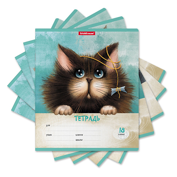 Тетрадь 18 л. кл. "Funny Cats", MIX-PAC ErichKrause® 