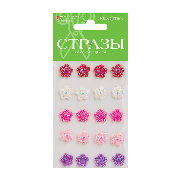 Набор самоклеящихся страз №66 "ЦВЕТОЧКИ-1", 5 ЦВ.