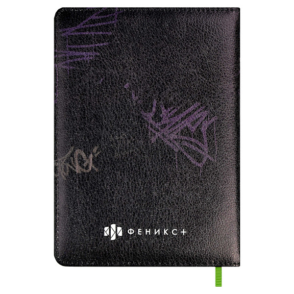 Записная книжка А6+ 80 л. "ГЕНИЙ" (кожзам: 126х174 мм, тв.переплёт с поролоном, материал обложки: искусственная кожа "Наппа", способ крепления блока: ниткошвейный, декор: металлич