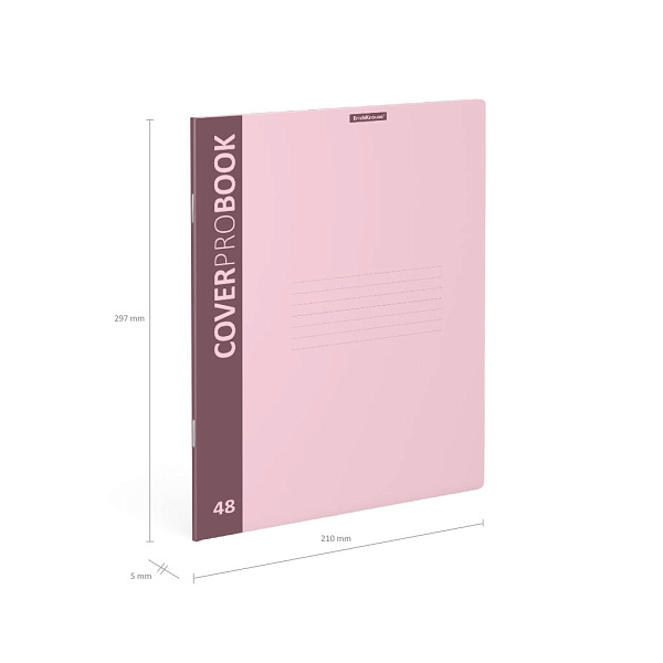 Тетрадь А4 48 л. кл. Пластиковая обложка ErichKrause CoverProBook Pastel, розовый