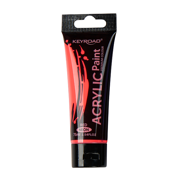 Акрил 75 мл туба KEYROAD художественный неоновый красный