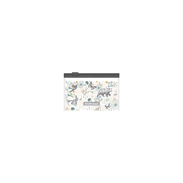 Папка на молнии Zip-пакет ErichKrause® Natural Life, Card Size (в пакете по 12 шт.)