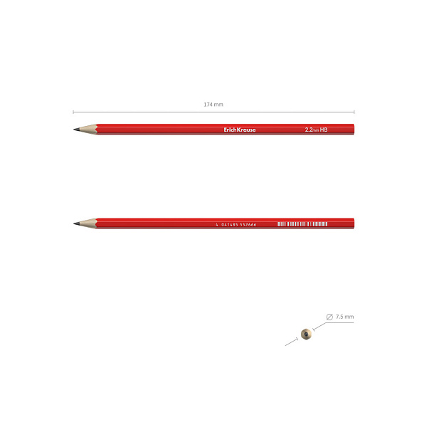 Карандаш ч/г ErichKrause® Classic 100 HB Пластиковый шестигранный (в коробке)