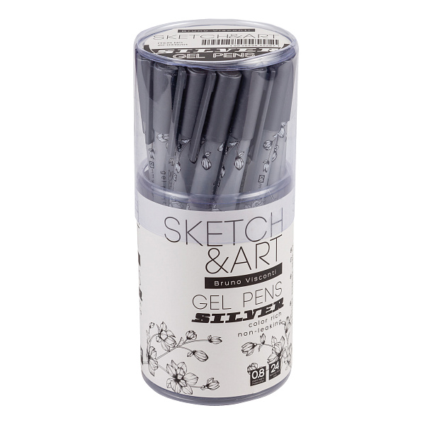 Ручка гелевая 0,8 мм Sketch&Art "UniWrite.SILVER" СЕРЕБРЯНАЯ