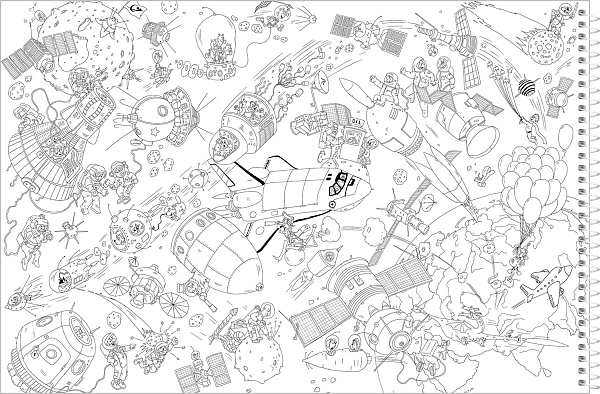 Альбом для рисования 48 листов на спирали "Рисуют Все!" с раскраской  перфорация на отрыв 4 диз.в блоке