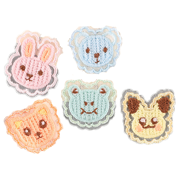 Декоративные украшения "deVENTE. Cuties" тканевые, от 36x35 мм до 38x42 мм, 5 шт, ассорти дизайнов, в пластиковом пакете с блистерным подвесом