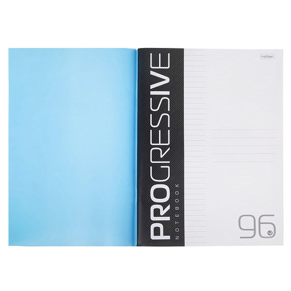 Тетрадь А4 96 л. ЛИН. Пластиковая обложка PROGRESSIVE   Синяя 60-65г/кв.м  на скобе