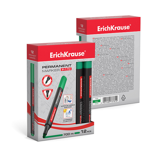 Маркер перм. ErichKrause®  P-170 ЗЕЛЕНЫЙ