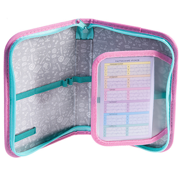 Пенал 1секц.+ств. д/дев. 210*130 Hatber "Селфи" ткань