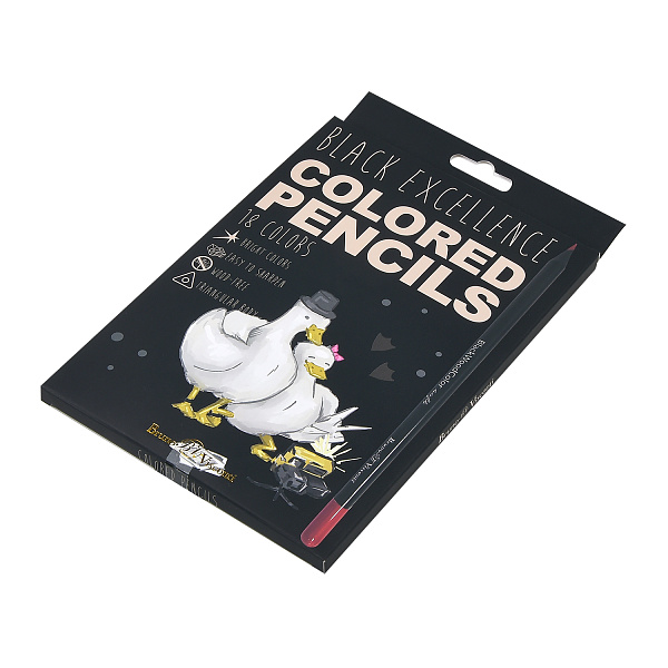 Карандаши 18 цв. "BLACK EXELLENCE", ГУСИ