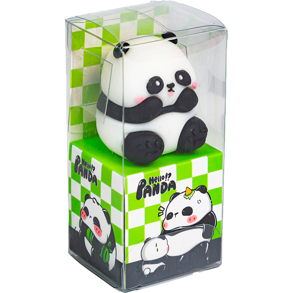 Точилка для карандашей "deVENTE. Sweet Panda" 30x37x28 мм, 1 отверстие, пластиковая с покрытием Velvet Touch, каждая в индивидуальной пластиковой коробочке с маркировкой, ассорти 3 дизайна