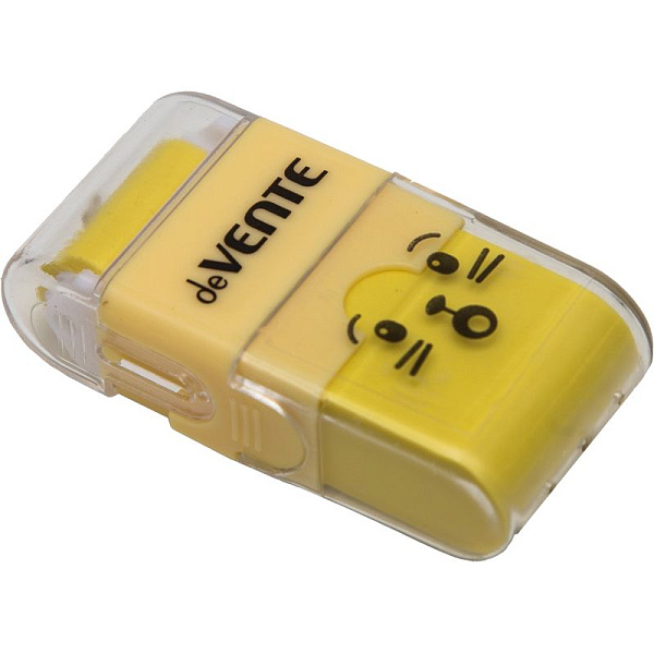 Ластик "deVENTE. Kitty" синтетический (ECO-PVC), ассорти 4 цвета, с роликом для сбора крошек, 58x28x15 мм, dust-free, в пластиковом корпусе, с индивидуальной маркировкой