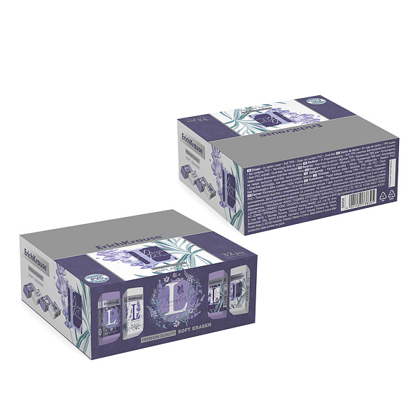 Ластик ErichKrause Lavender (в коробке по 32 шт.)