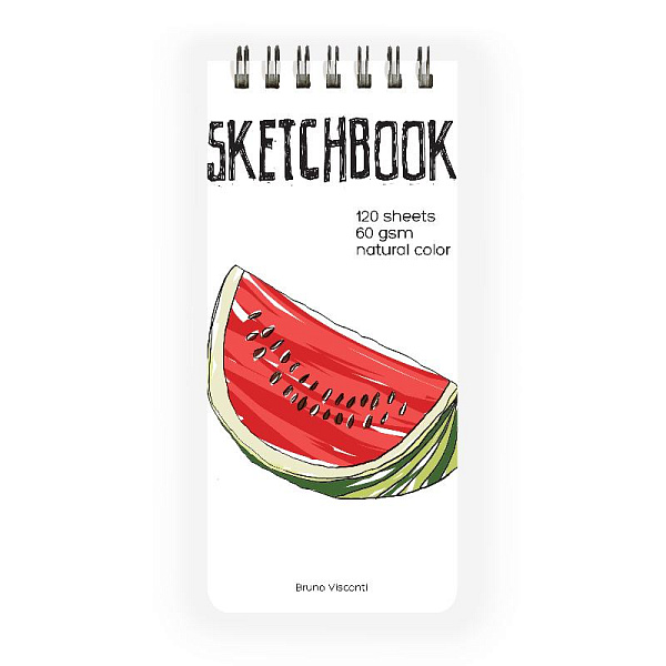 SKETCHBOOK 105х220 мм 120 л. пухлая 60 гр. на гребне (6 видов)