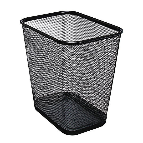 Корзина для бумаг INDEX, сетка, металл, прямоугольная, 14 литров, 200*270*H305, чёрная