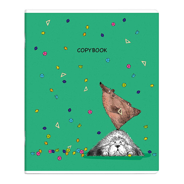 Тетрадь, 48 л, клетка, арт. / 5 ПЁС УЧЁНЫЙ мягкий переплёт (2 скобы), обложка - выборочный ТВИН лак, мелованный картон 190 г/м², Упаковка Ассорти/