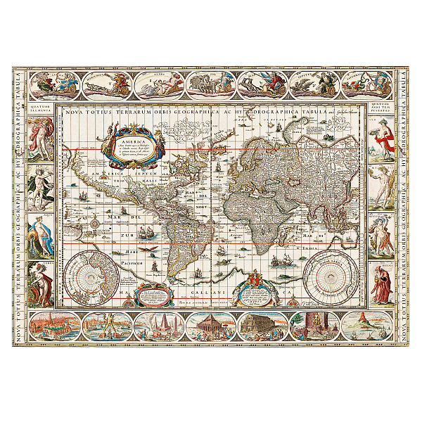 Пазл Премиальная коллекция 2000 эл. "Географическая карта мира" (1635-1649) "ФРЕЯ"