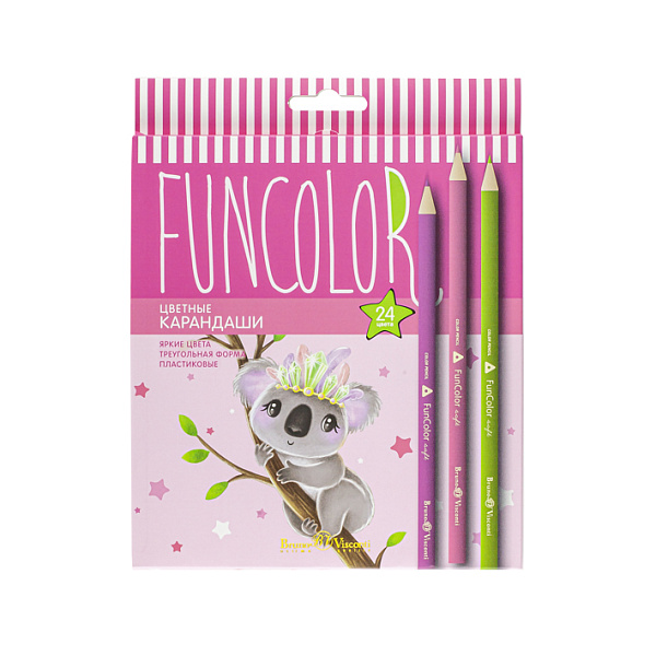 Карандаши 24 цв. "FUNCOLOR" пластиковые