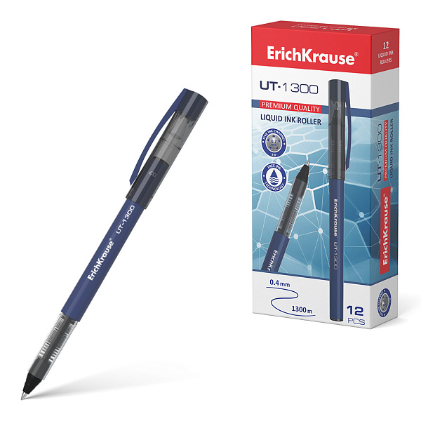 Ручка-роллер ErichKrause UT-1300 Stick Classic 0.7, СИНЯЯ (в коробке по 12 шт.)