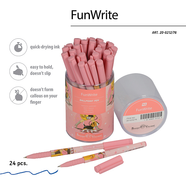 Ручка шариковая 0,5 мм "FunWrite. Городская прогулка. Бигль" СИНЯЯ 