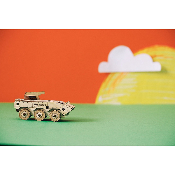 Конструктор деревянный Uniwood UNIT Бронетранспортер военный