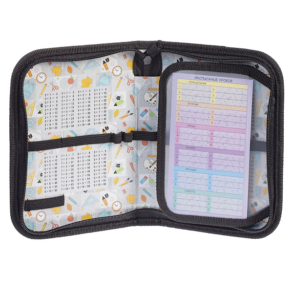 Пенал 1секц.+ств. 190*130 Hatber "Горилла" на молнии, глянц. ламин. с табл.умножения  в индив.упак.