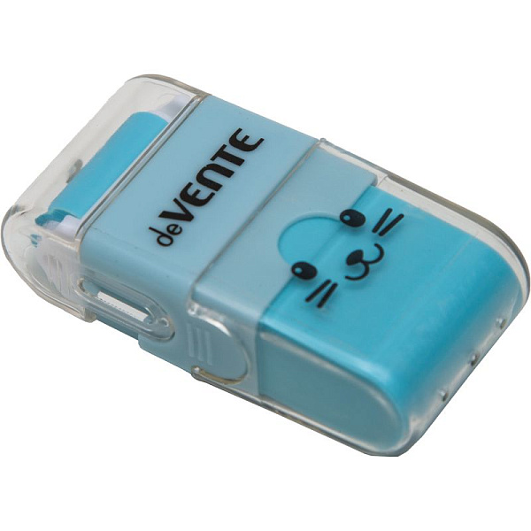 Ластик "deVENTE. Kitty" синтетический (ECO-PVC), ассорти 4 цвета, с роликом для сбора крошек, 58x28x15 мм, dust-free, в пластиковом корпусе, с индивидуальной маркировкой