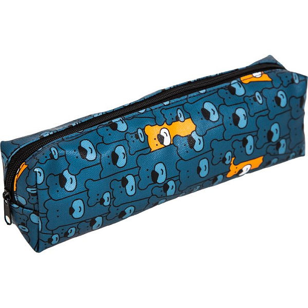 Пенал "Attomex. Animals" 20x7x3,5 см, прямоугольный для 50 предметов, на молнии, искусственная кожа с рисунком, ассорти 3 дизайна