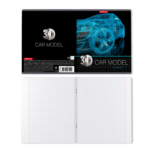 Тетрадь 48 л. кл. "3D Grid", выборочный УФ-лак ErichKrause 